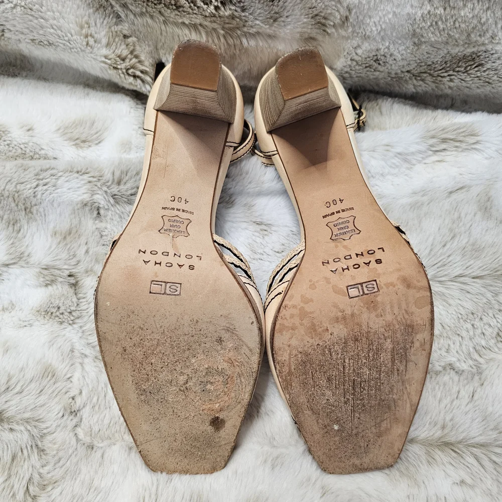 Sacha London Beige and Black Heels‎